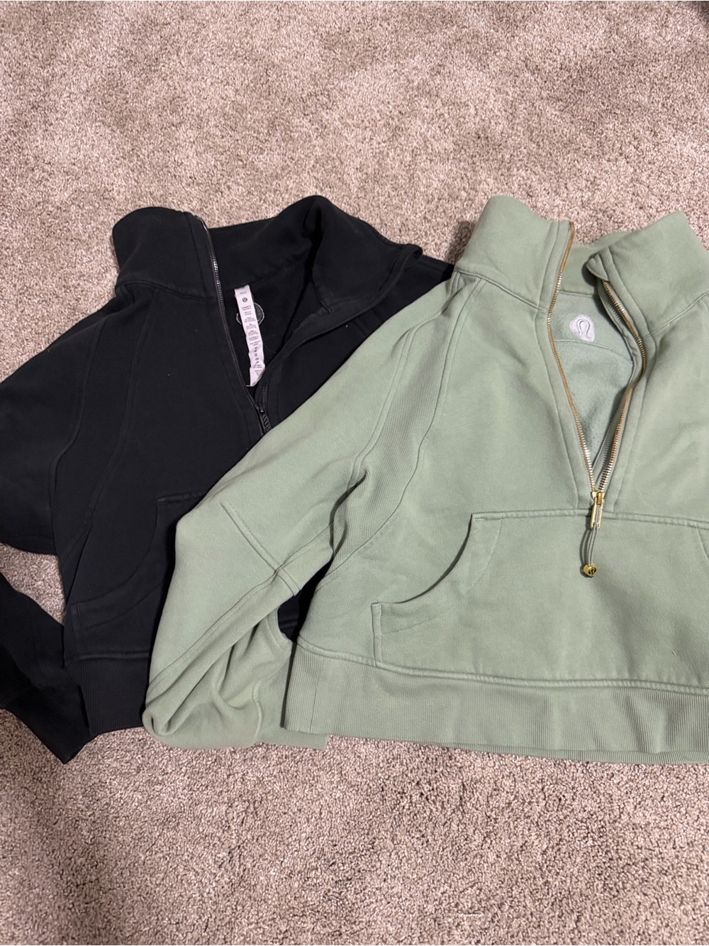 lululemon athletica Half-Zip Pullover Jacket - Both Black & Sage Green